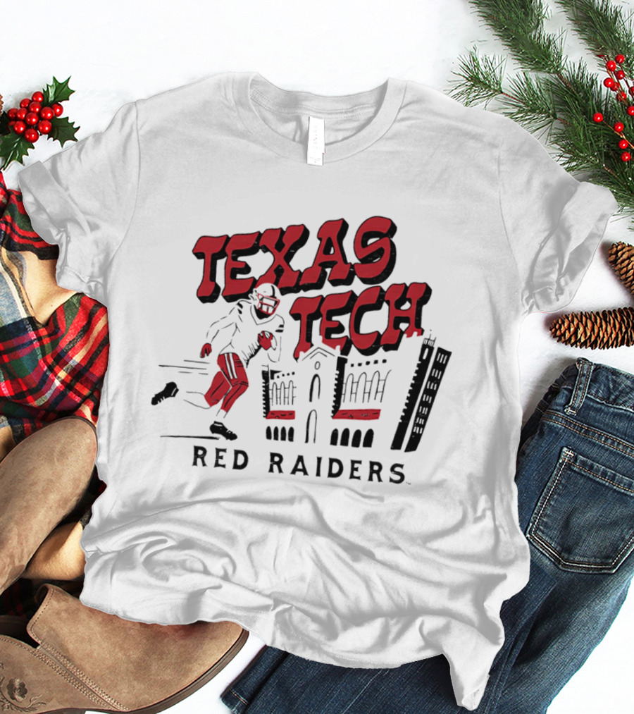 Texas Tech Red Raiders Football Player And Campus T-Shirt