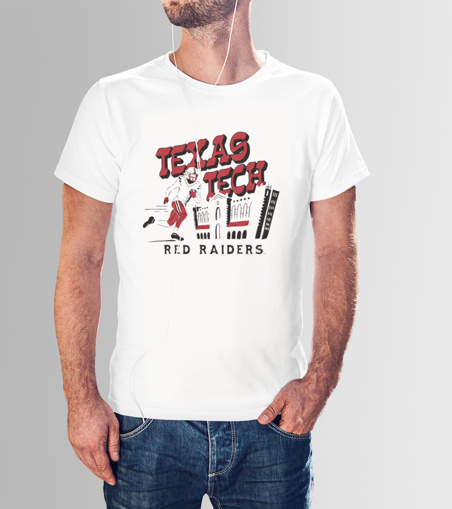 Texas Tech Red Raiders Football Player And Campus T-Shirt