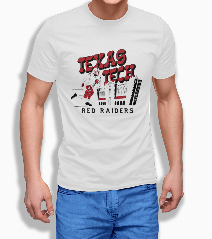 Texas Tech Red Raiders Football Player And Campus T-Shirt