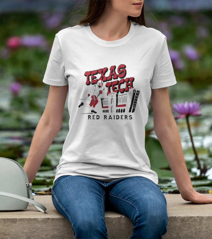 Texas Tech Red Raiders Football Player And Campus T-Shirt