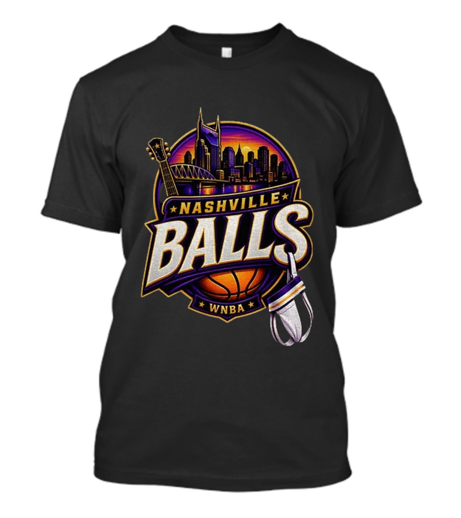 Nashville Balls WNBA Basketball Music City Skyline T-Shirt