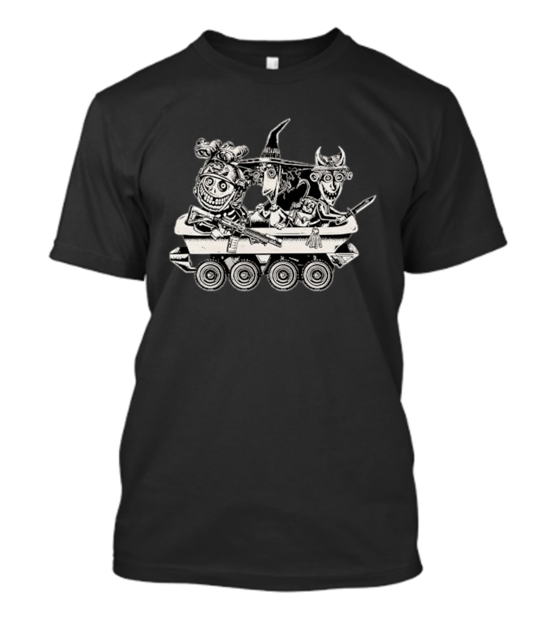 Lock Shock Barrel Tactical Bathtub Tank Black White Cartoon T-Shirt