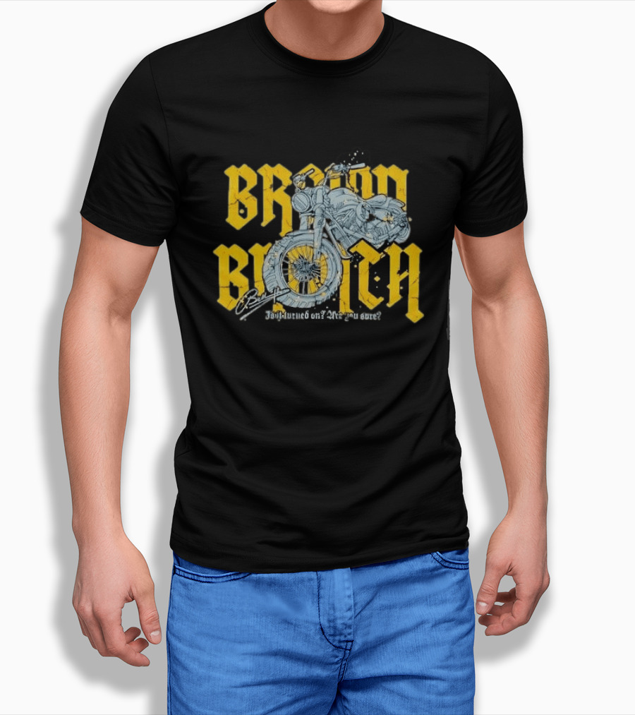 Broom Broom Is It Turned On Are You Sure Grey Motorcycle Distressed T-Shirt