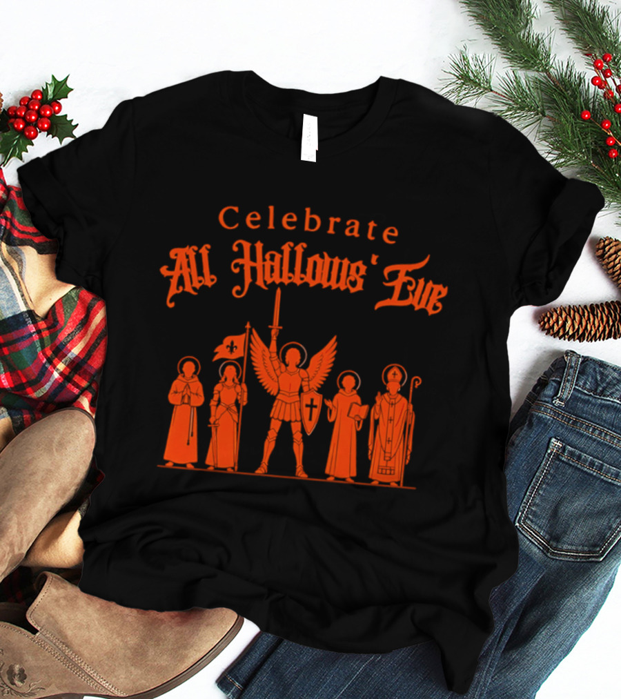 Celebrate All Hallows' Eve Catholic Saints Michael Joan Of Arc T-Shirt