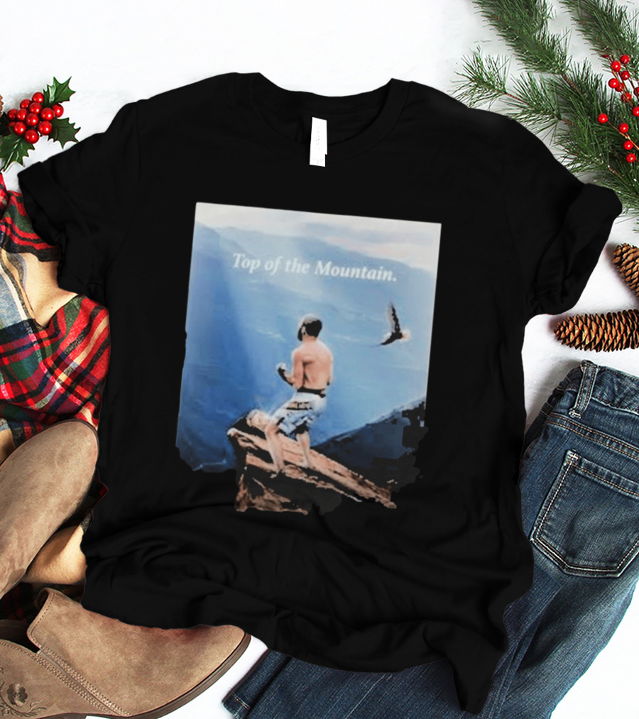 Islam Makhachev Top Of The Mountain Scenic Martial Arts Triumph T-Shirt