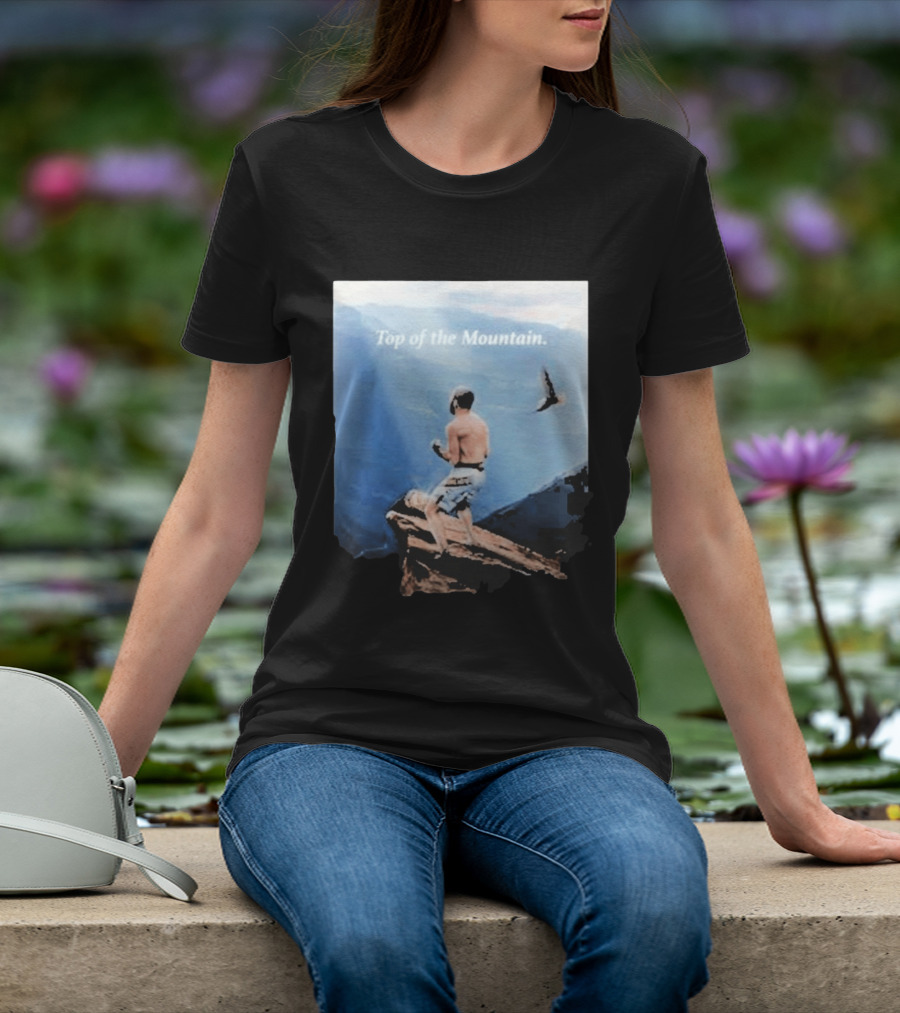 Islam Makhachev Top Of The Mountain Scenic Martial Arts Triumph T-Shirt