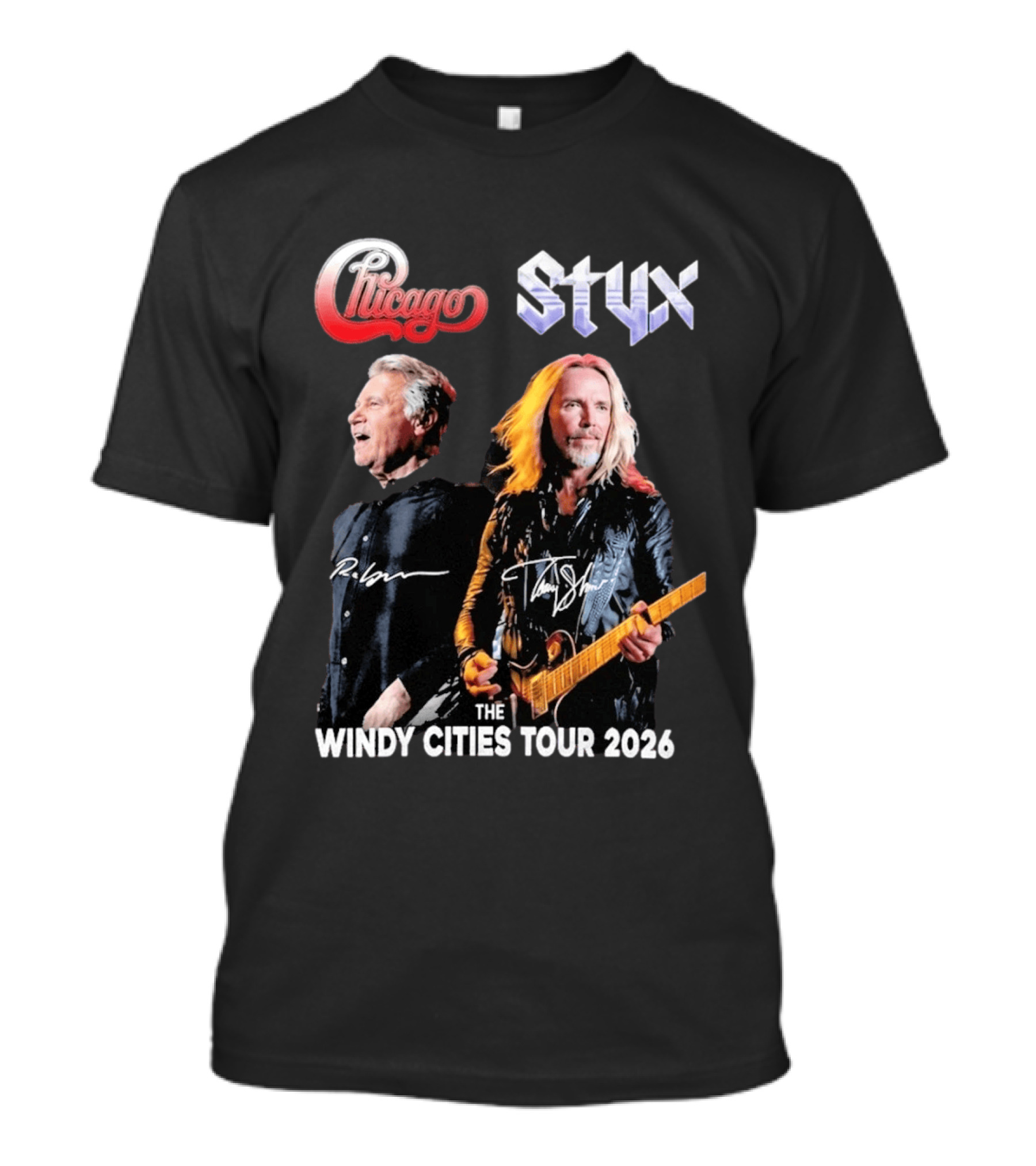 Chicago Styx The Windy Cities Tour 2026 Rock Concert T-Shirt