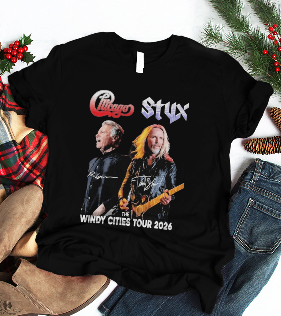 Chicago Styx The Windy Cities Tour 2026 Rock Concert T-Shirt