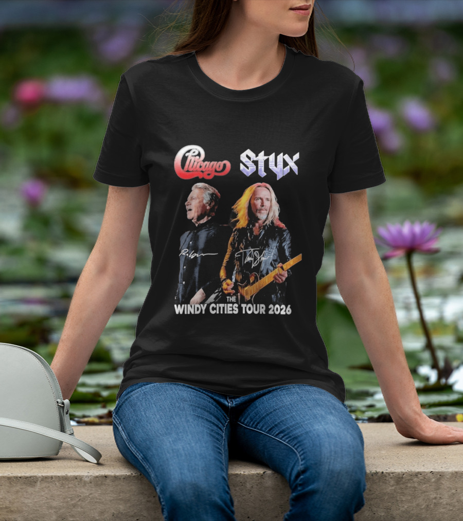 Chicago Styx The Windy Cities Tour 2026 Rock Concert T-Shirt