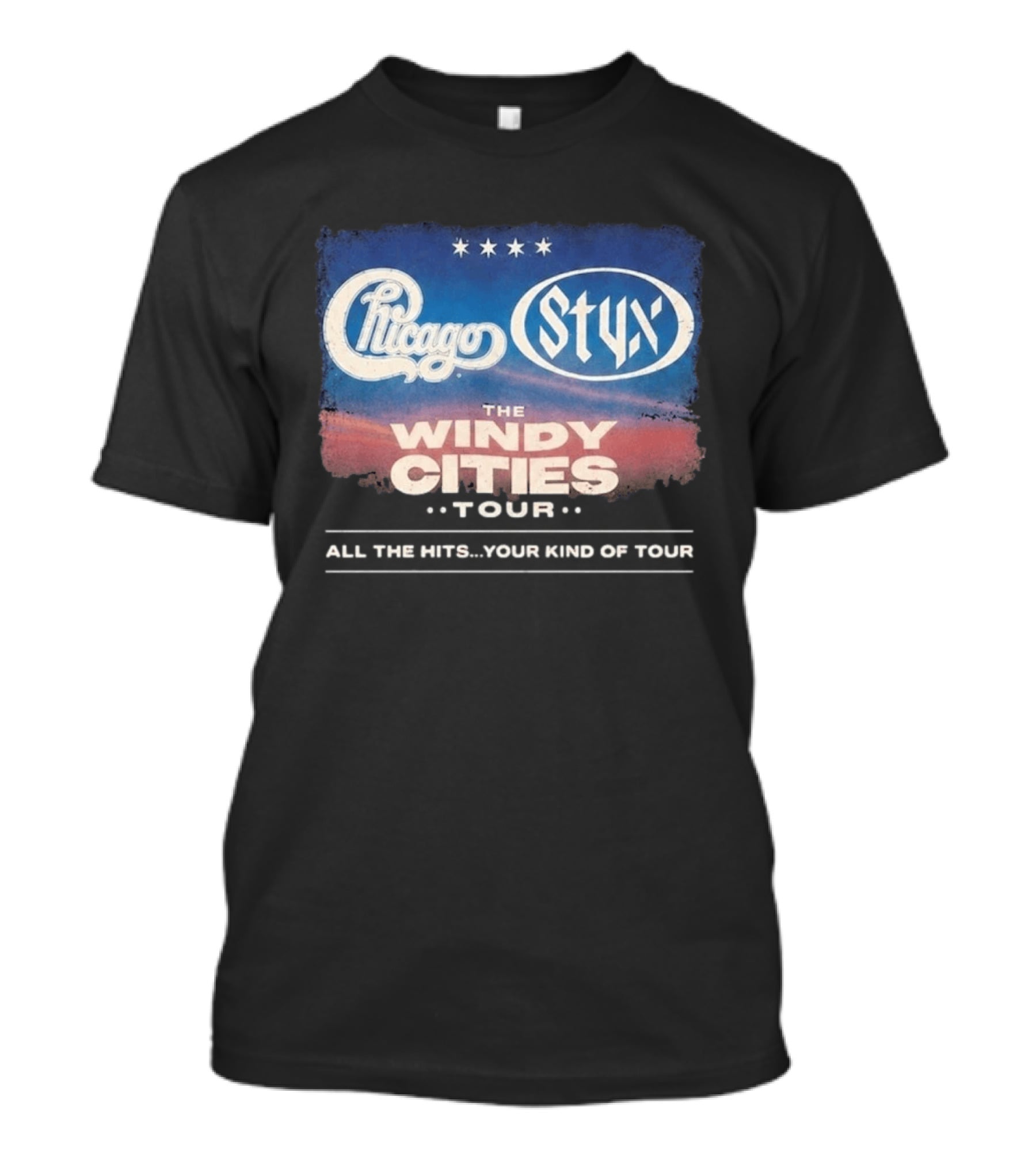 Chicago Styx The Windy Cities Tour All The Hits Your Kind Of Tour T-Shirt