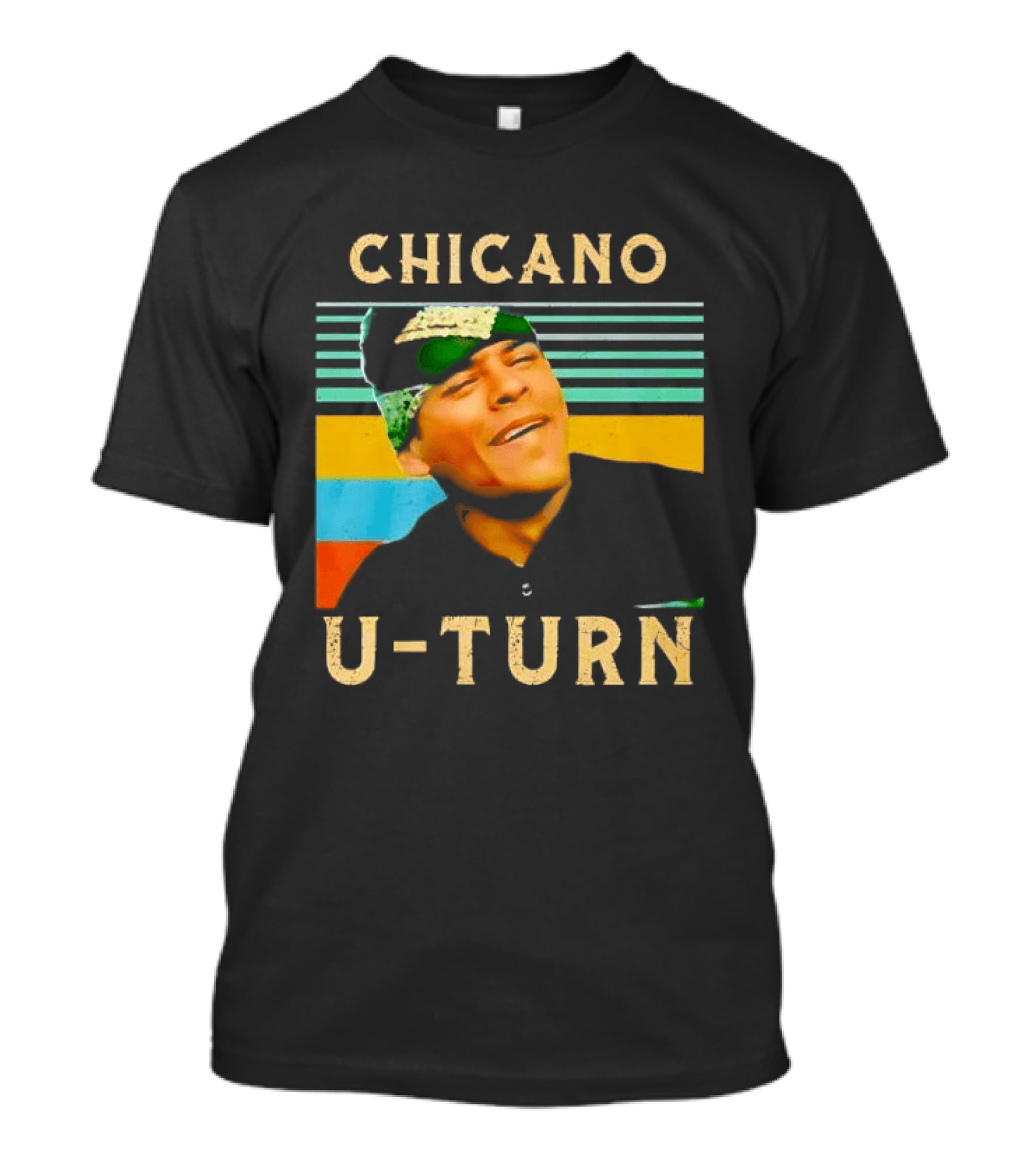 Chicano U Turn Sunset Stripes Smiling Man Bandana T-Shirt