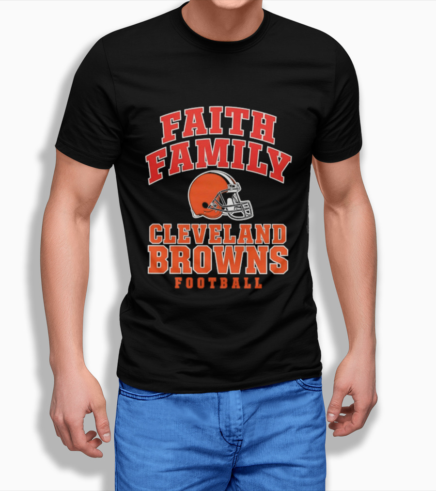 Faith Family Cleveland Browns Football Orange Helmet T-Shirt