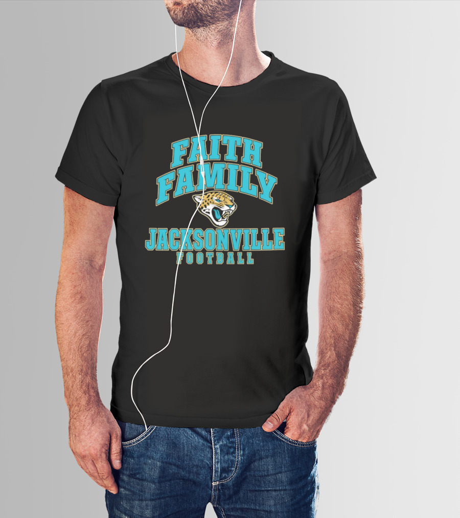 Faith Family Jacksonville Football Snarling Head Profile T-Shirt
