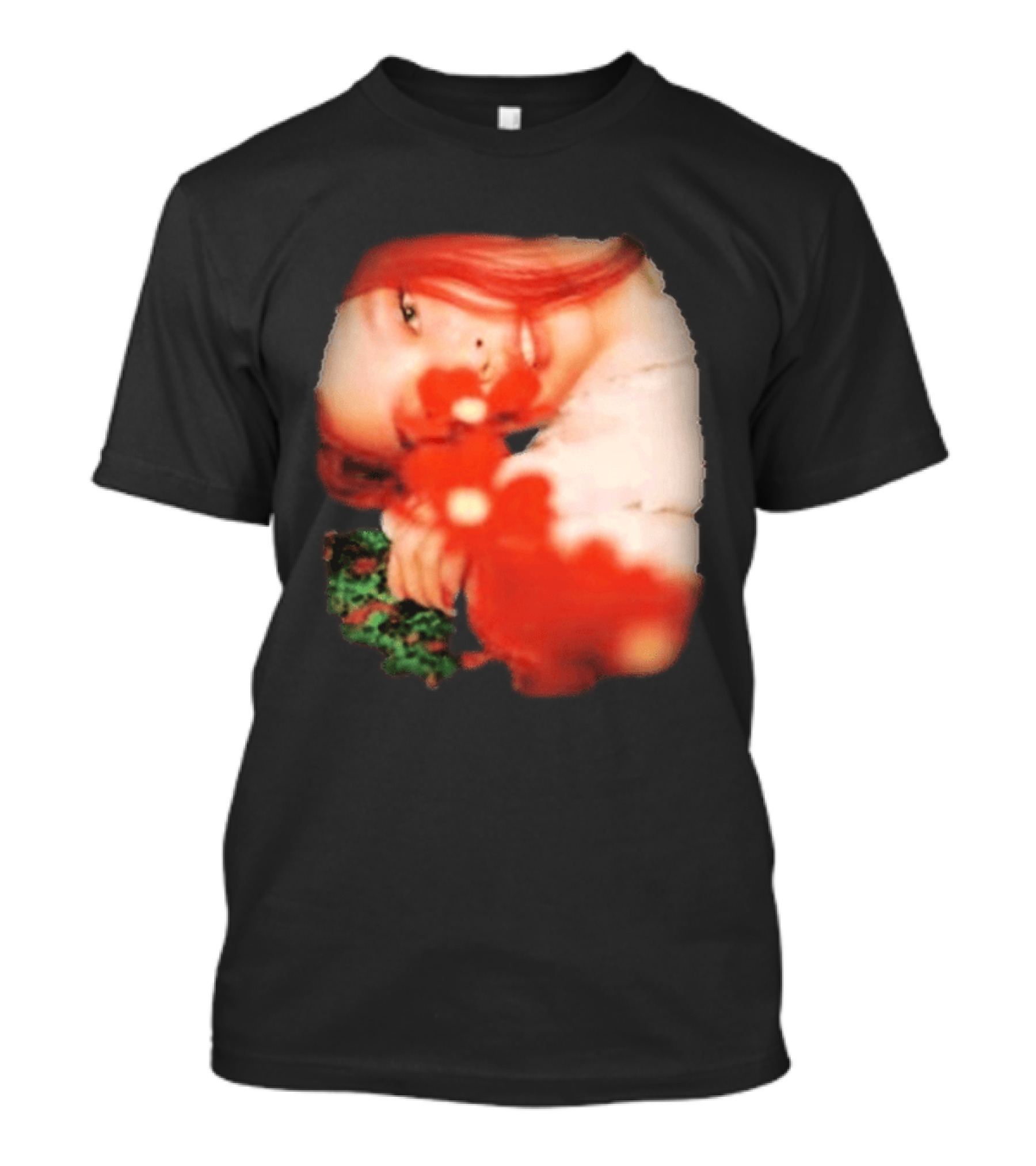Complex Jennie Flower Photo Red Hair Aesthetic T-Shirt