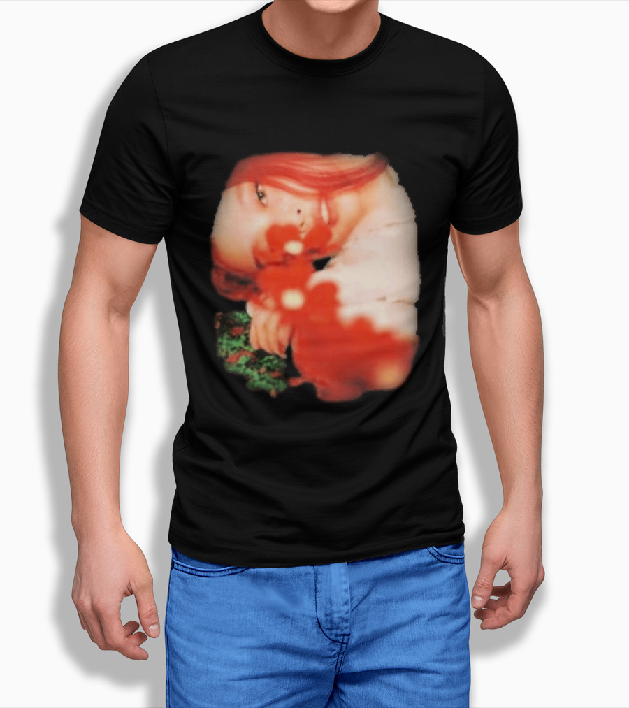 Complex Jennie Flower Photo Red Hair Aesthetic T-Shirt