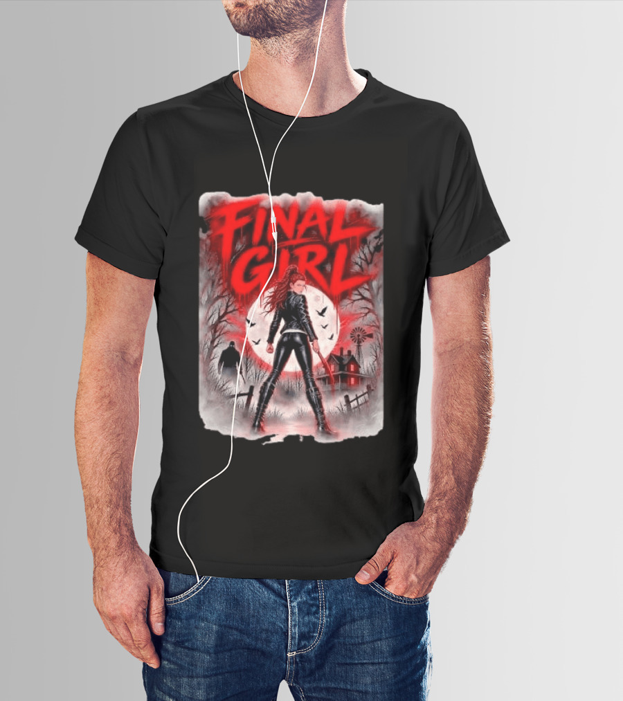 Final Girl Leather Jacket Bloody Bat Full Moon House T-Shirt