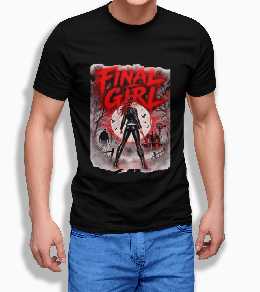 Final Girl Leather Jacket Bloody Bat Full Moon House T-Shirt