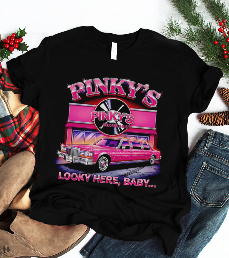 Pinky's Records And Discs Pink Limousine Looky Here Baby T-Shirt