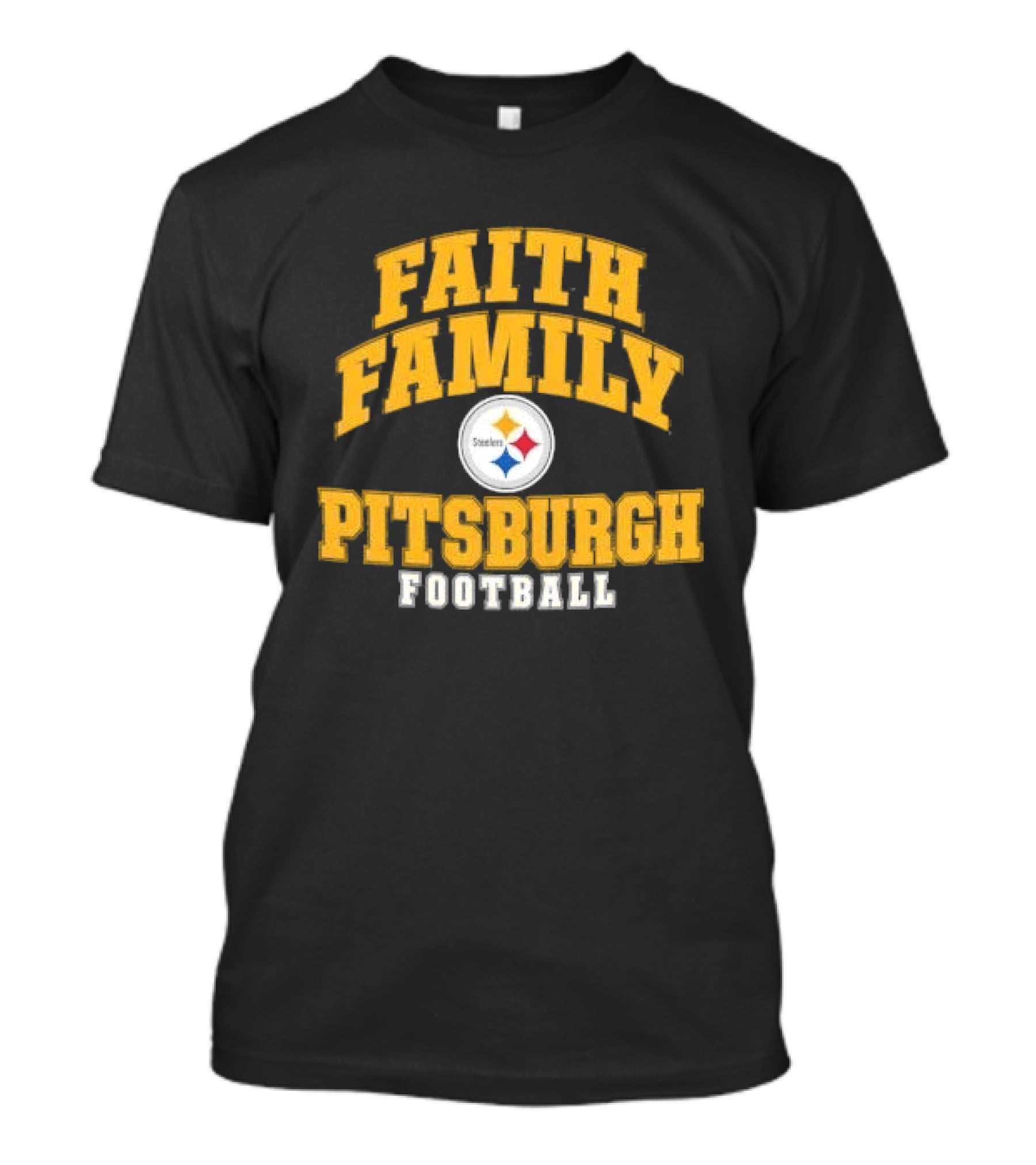 Pittsburgh Steelers Faith Family Football Team Yellow Arched T-Shirt