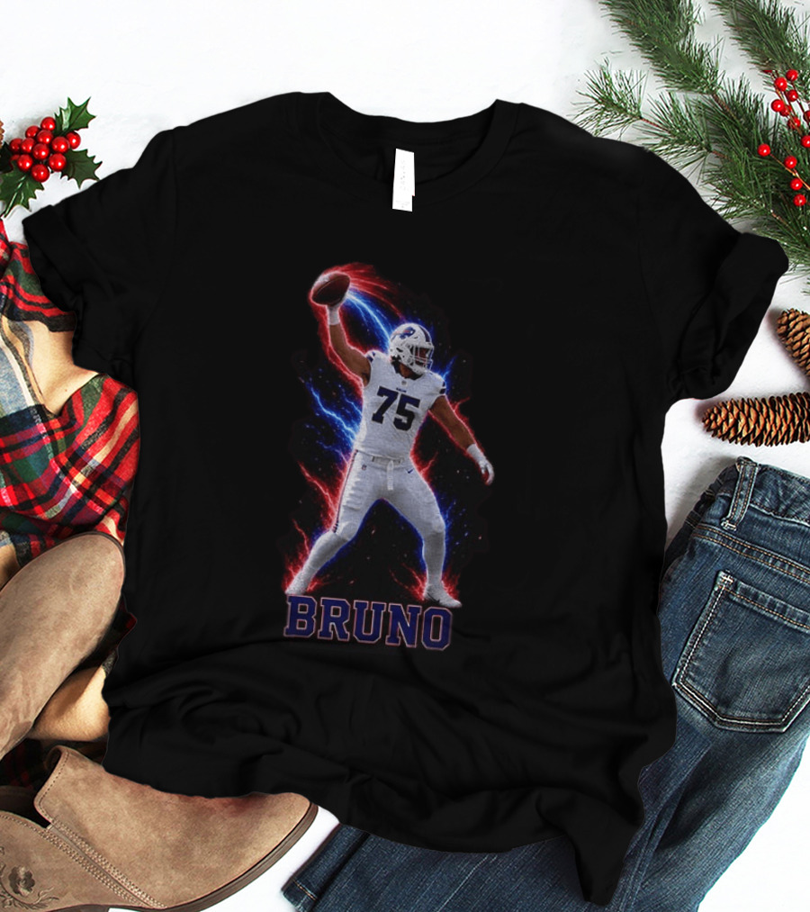 Bruno Buffalo Bills 75 Electric Burst Football T-Shirt