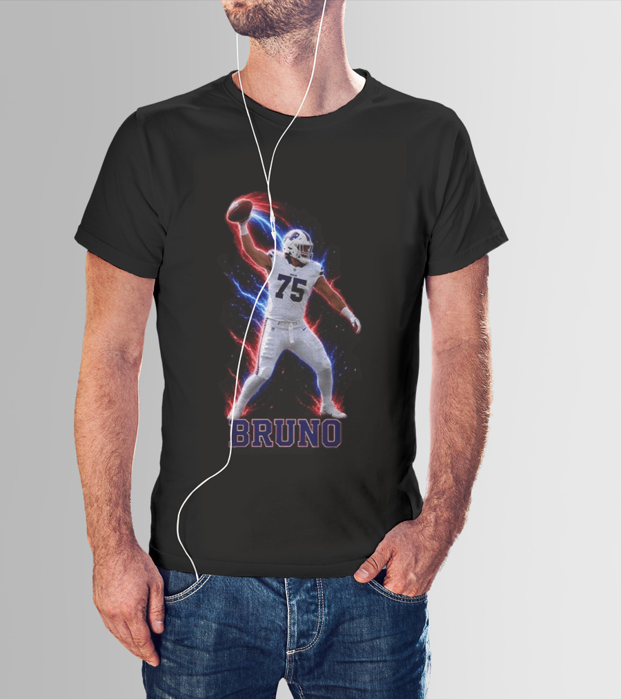 Bruno Buffalo Bills 75 Electric Burst Football T-Shirt