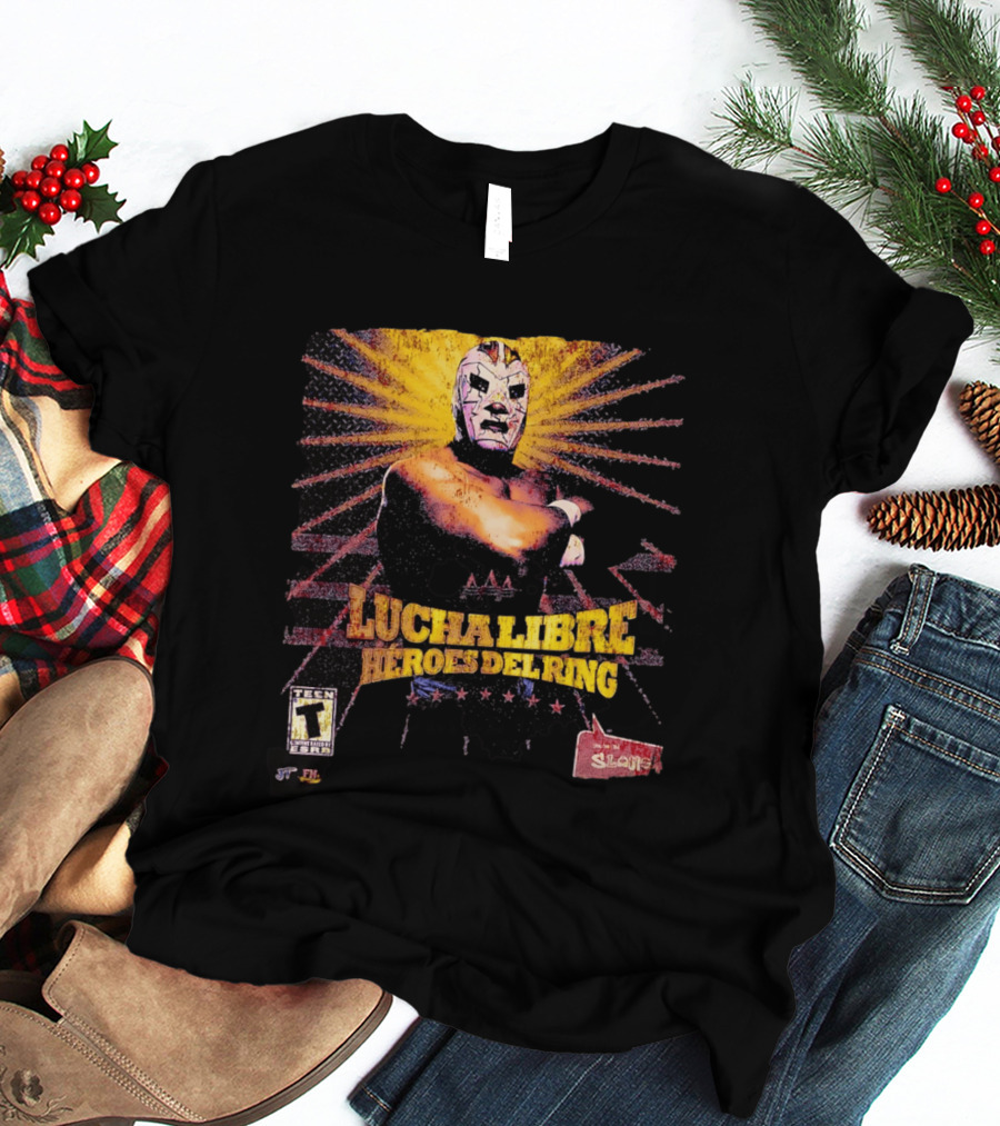 Lucha Libre Héroes Del Ring Masked Wrestler Starburst T-Shirt