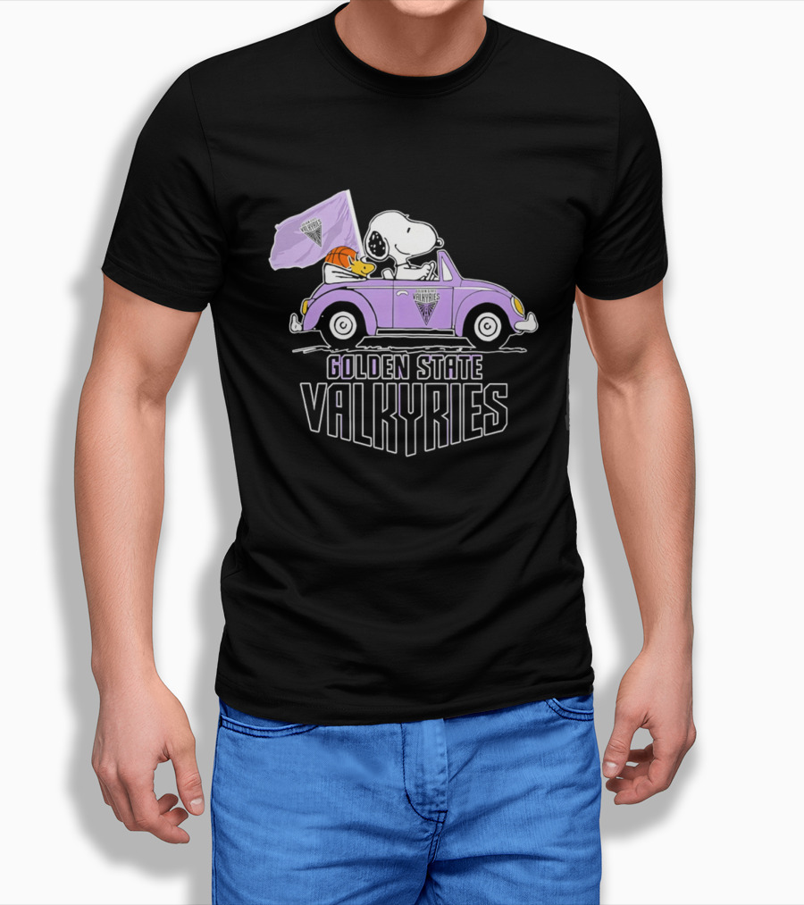 Golden State Valkyries Snoopy Volkswagen Beetle T-Shirt
