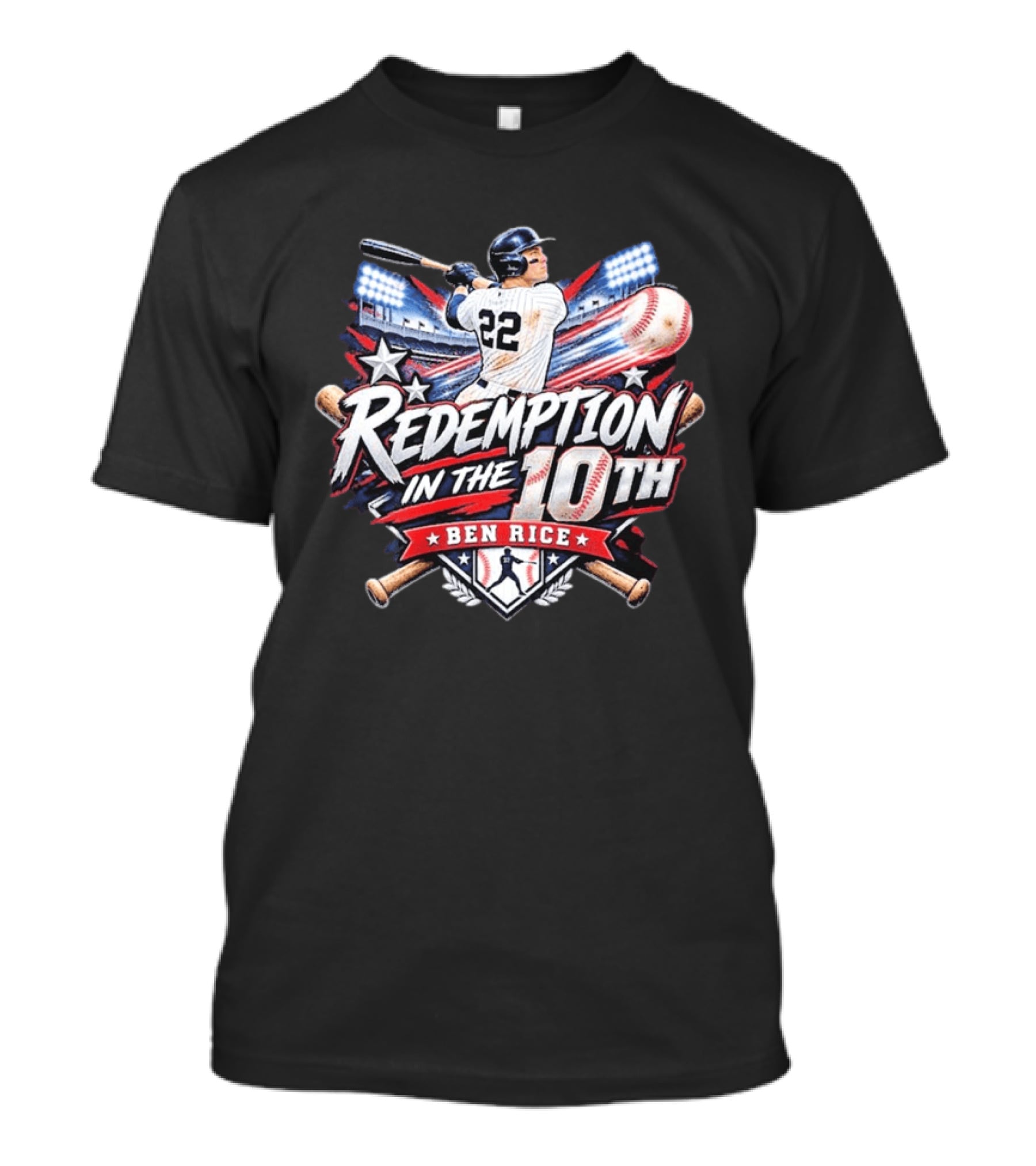 Redemption In The 10th Ben Rice Baseball Number 22 T-Shirt