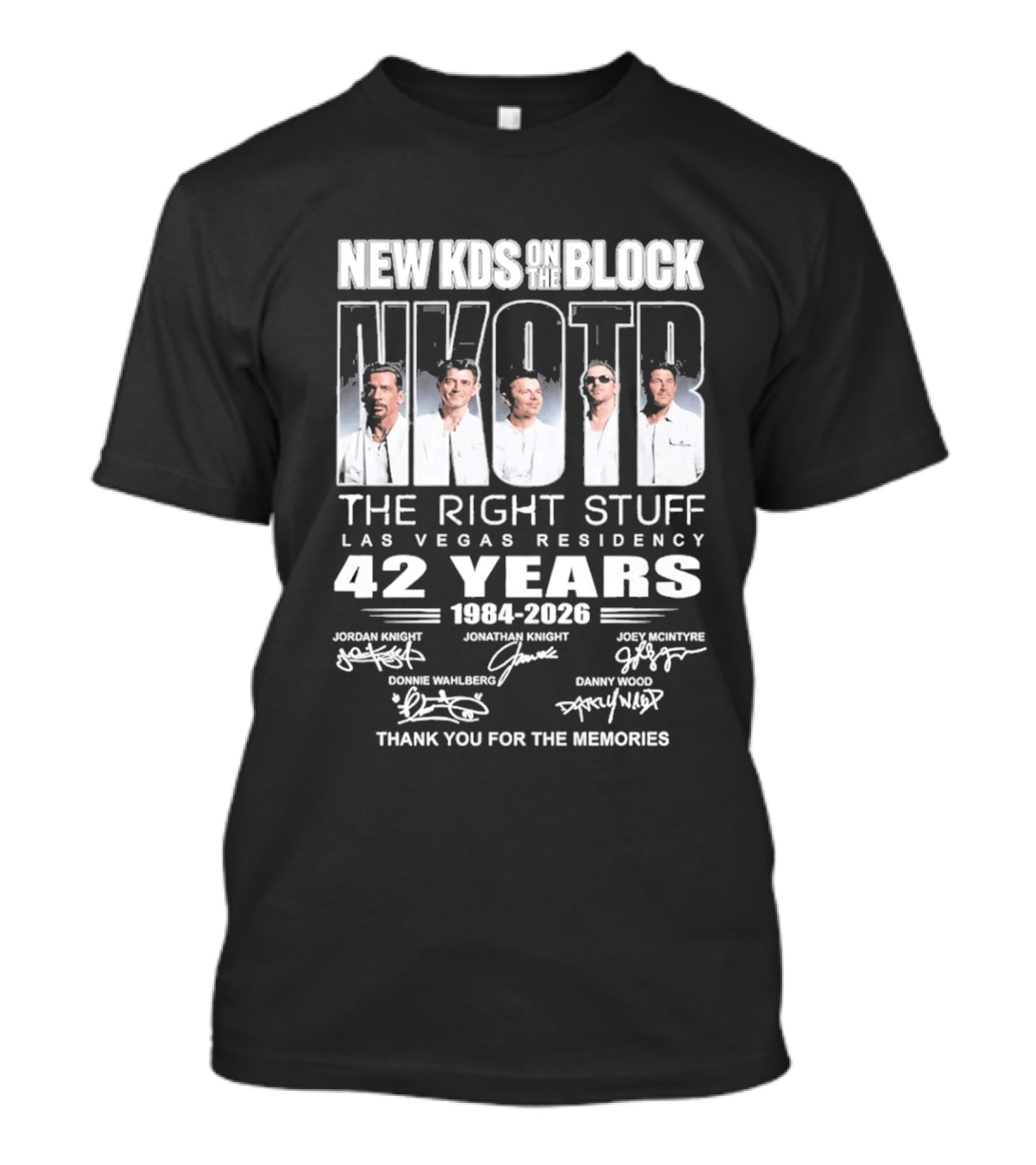 New Kids On The Block Nkotb Las Vegas Residency 42 Years 1984 2026 The Right Stuff Thank You For The Memories T-Shirt