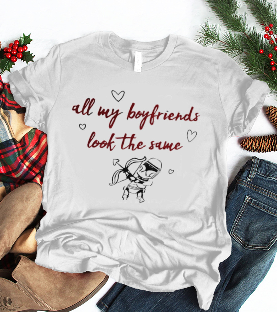 All My Boyfriends Look The Same Cartoon Clone Trooper Cupid Bow Hearts T-Shirt