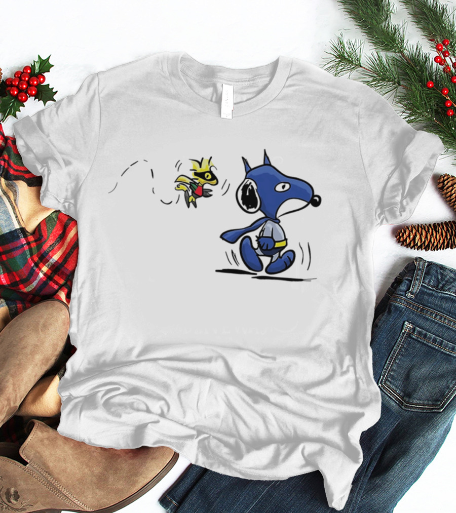 Batman Snoopy And Robin Woodstock DC Peanuts T-Shirt