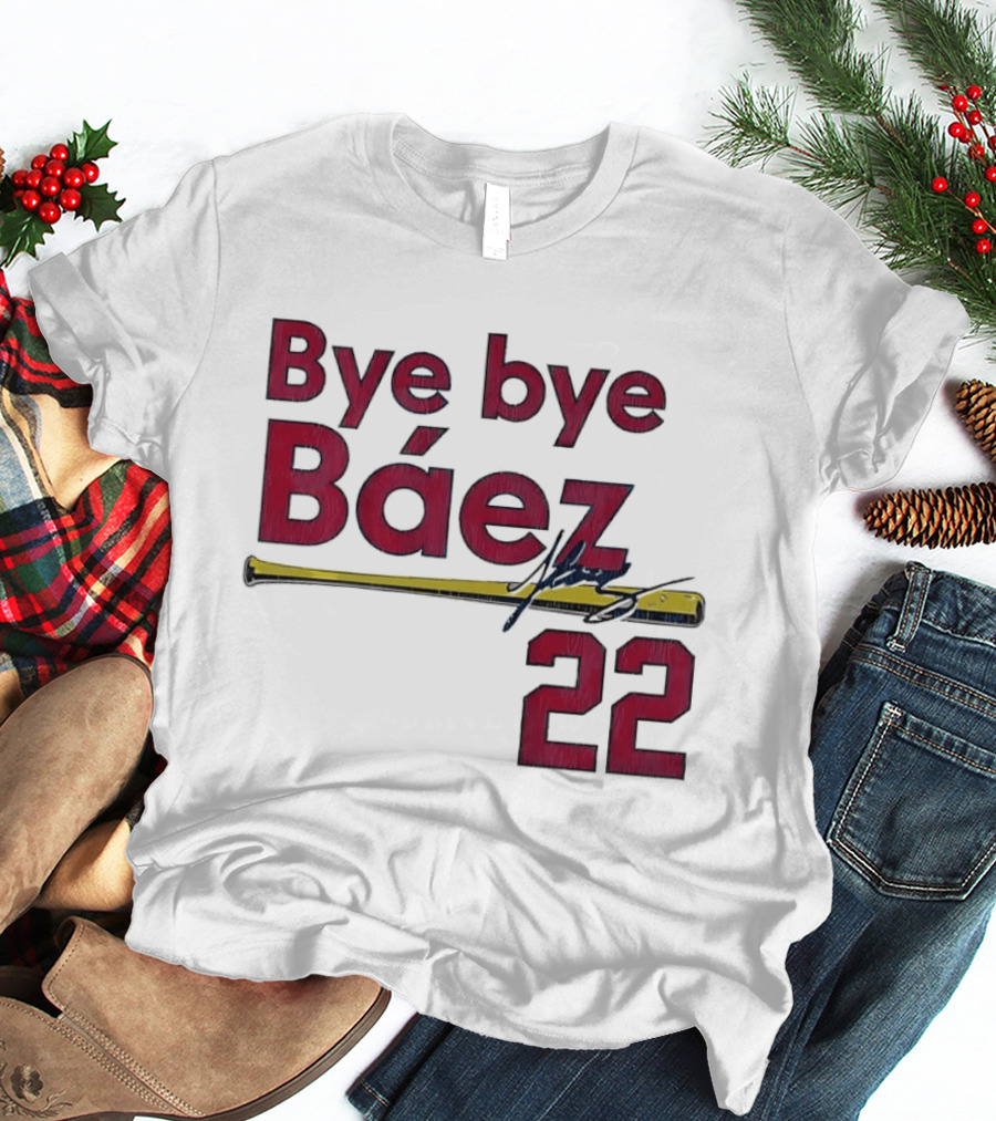 Bye Bye Báez 22 Yellow Gold Baseball Bat Player T-Shirt