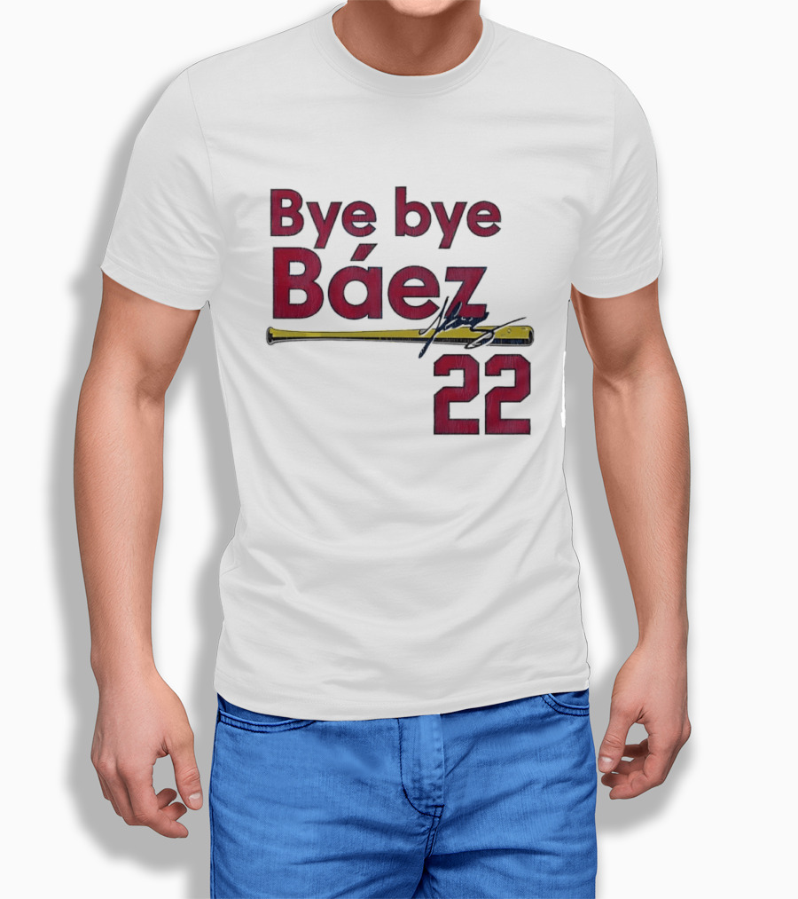 Bye Bye Báez 22 Yellow Gold Baseball Bat Player T-Shirt