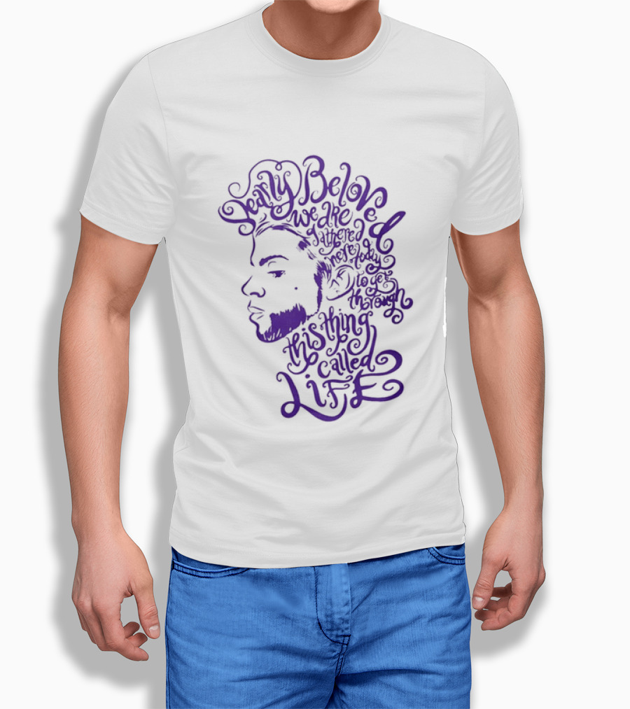 Dearly Beloved We Are Gathered Here Today To Get Through This Thing Called Life Purple T-Shirt