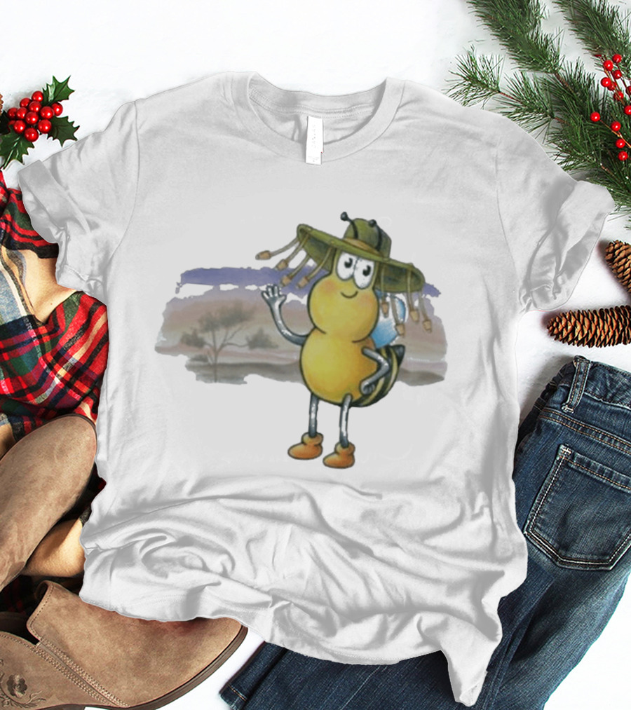 Drgluon Waving In The Outback With Bug Character In Sun Hat T-Shirt
