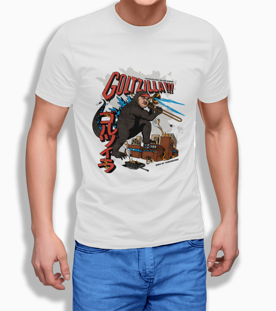 GOLTZILLA Youngblood Brass Band King Of Tomorrows Trombone Rampage Japan YBB T-Shirt
