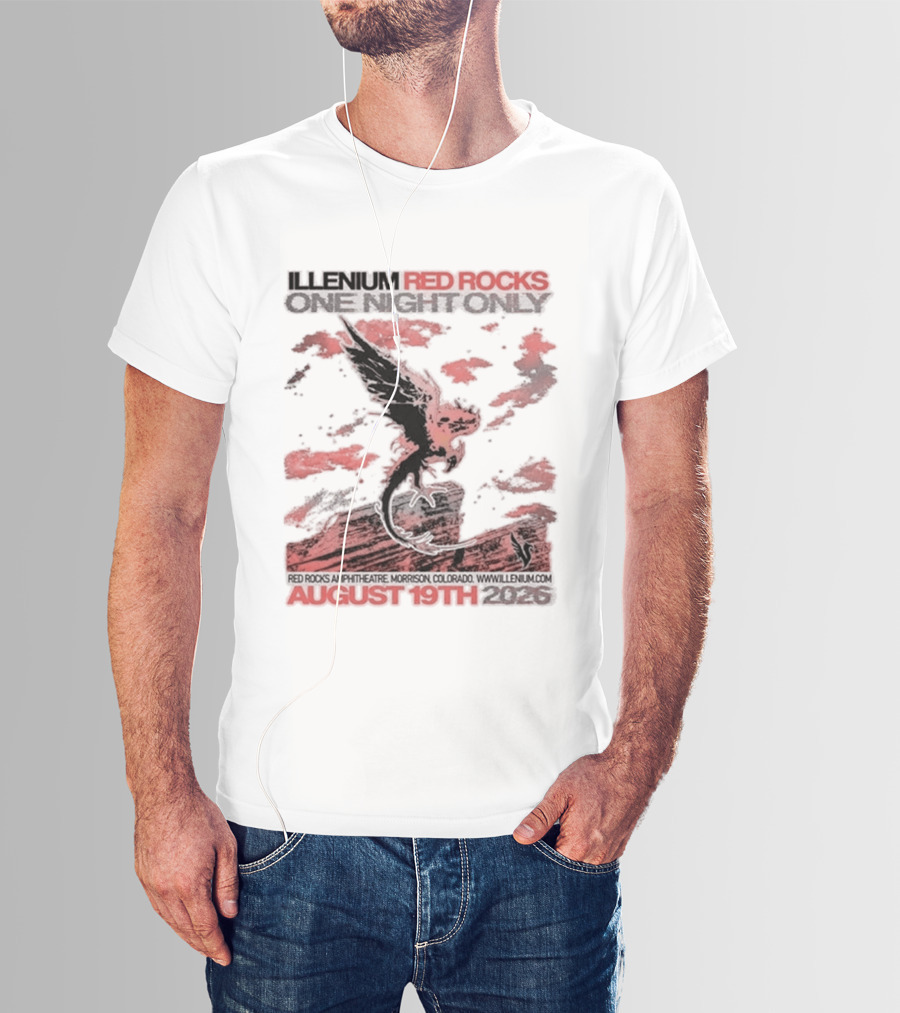 Illenium Red Rocks August 19th 2026 Morrison Colorado One Night Only T-Shirt