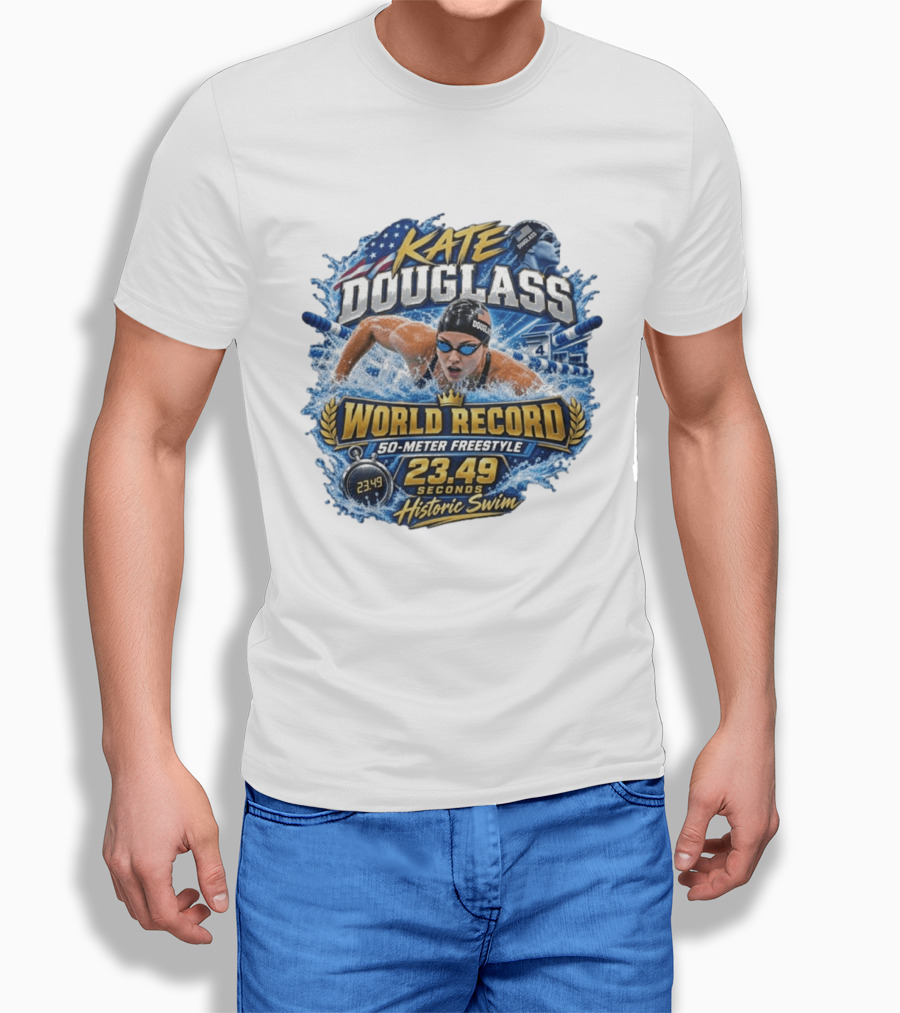 Kate Douglass World Record 50 Meter Freestyle 23.49 Seconds Historic Swim T-Shirt