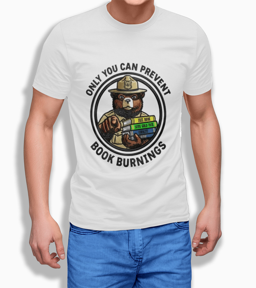 Only You Can Prevent Book Burnings Sparky Bear Hell Book Seer Gold Thief T-Shirt
