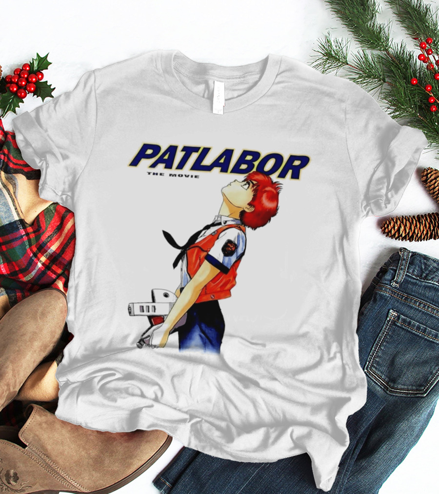 Patlabor The Movie Anime Girl Holding Helmet Looking Up T-Shirt