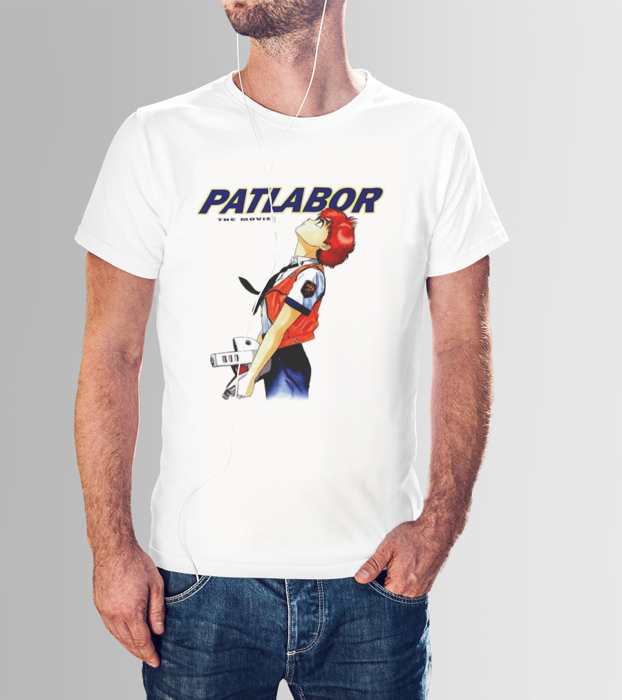 Patlabor The Movie Anime Girl Holding Helmet Looking Up T-Shirt