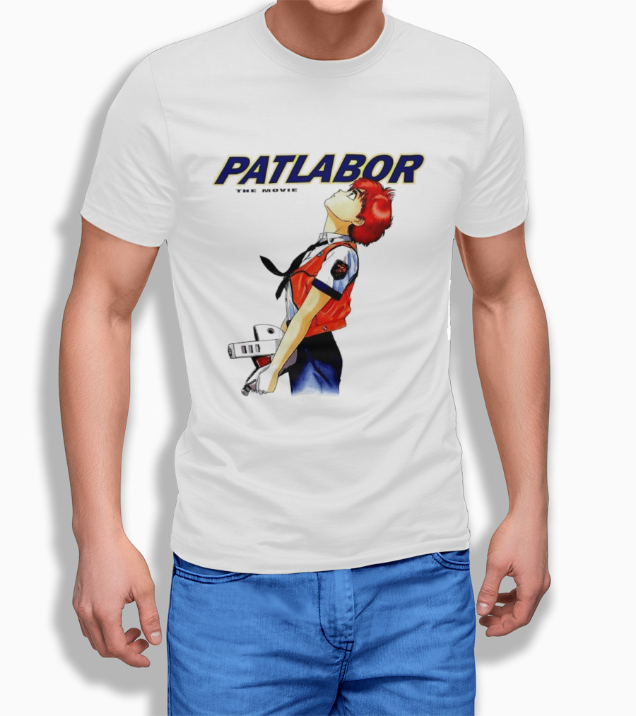 Patlabor The Movie Anime Girl Holding Helmet Looking Up T-Shirt