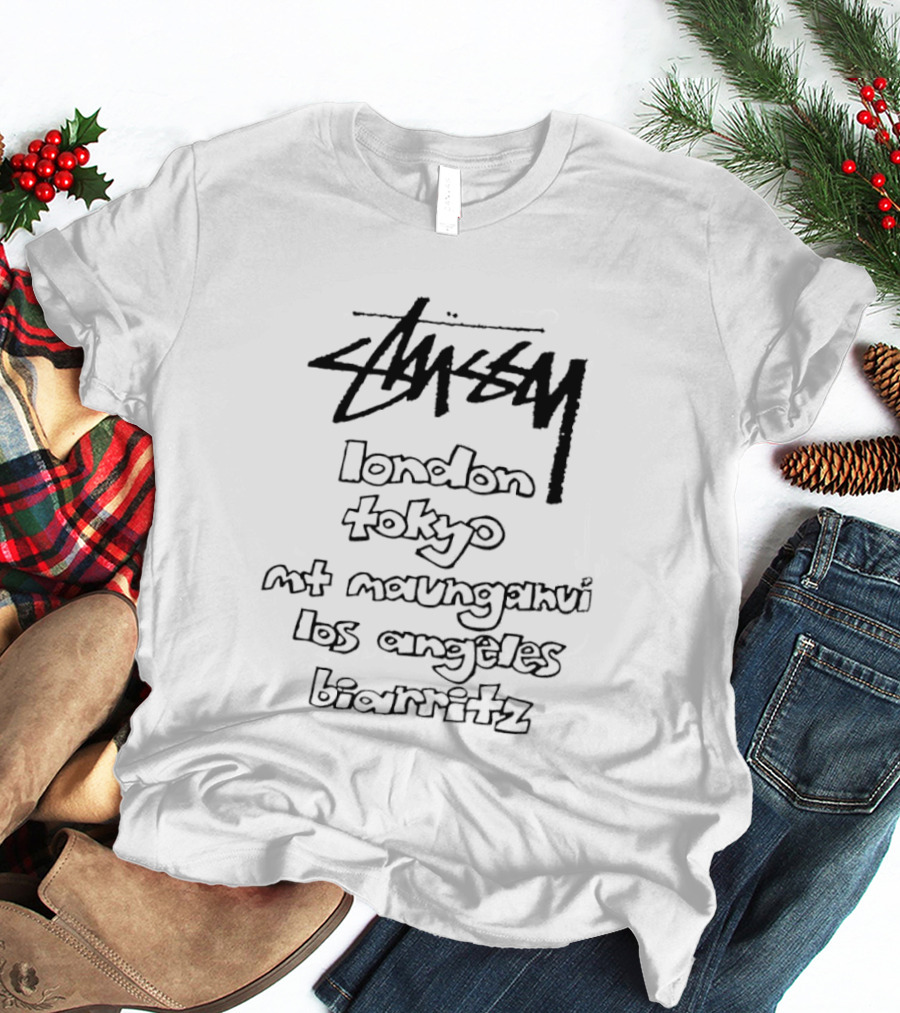 Stussy London Tokyo Mt Maunganui Los Angeles Biarritz Urban Streetwear Collection T-Shirt