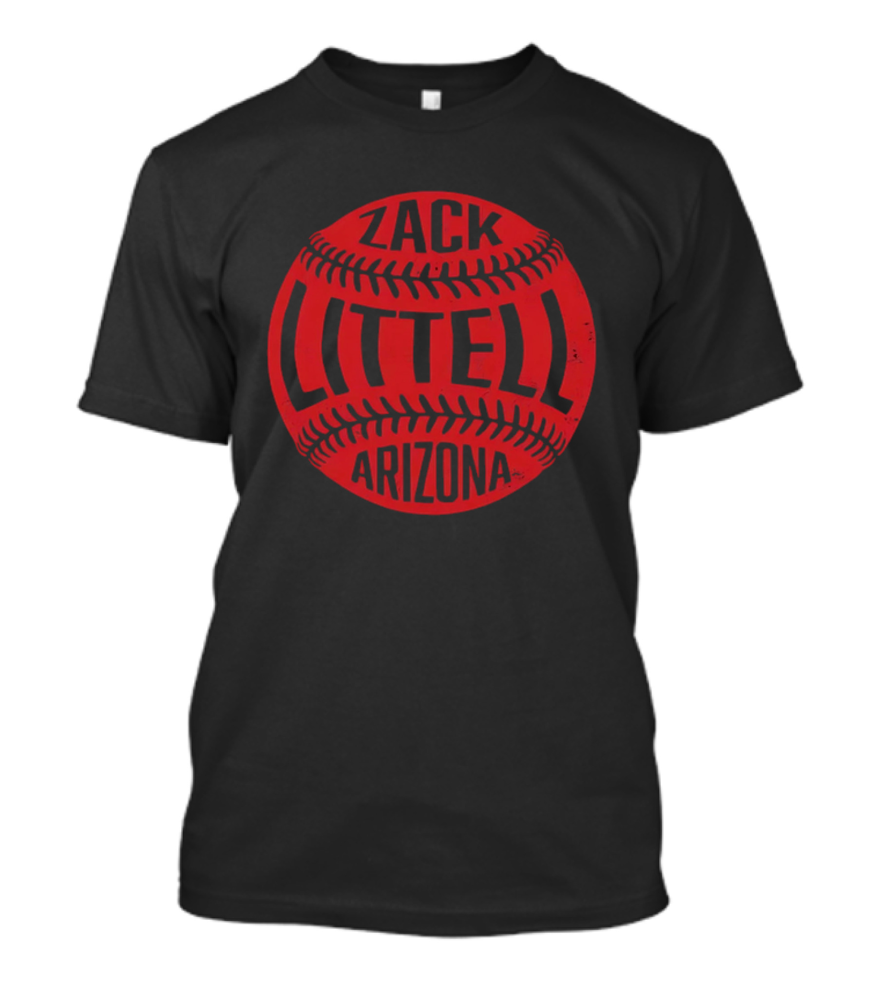 Zack Littell Arizona Distressed Red Baseball Seams T-Shirt