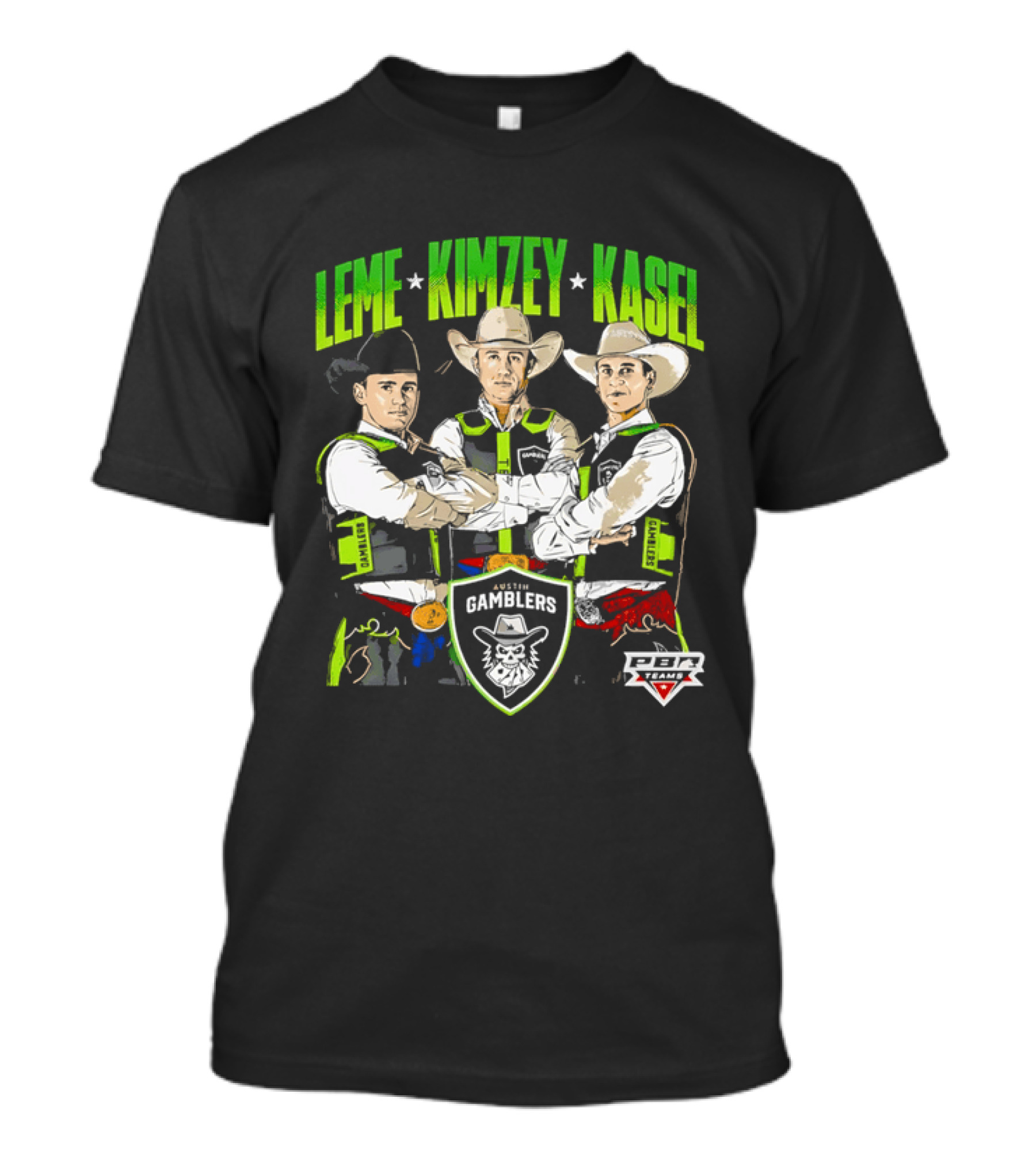 Austin Gamblers PBR Team Leme Kimzey Kasel Bull Riders T-Shirt