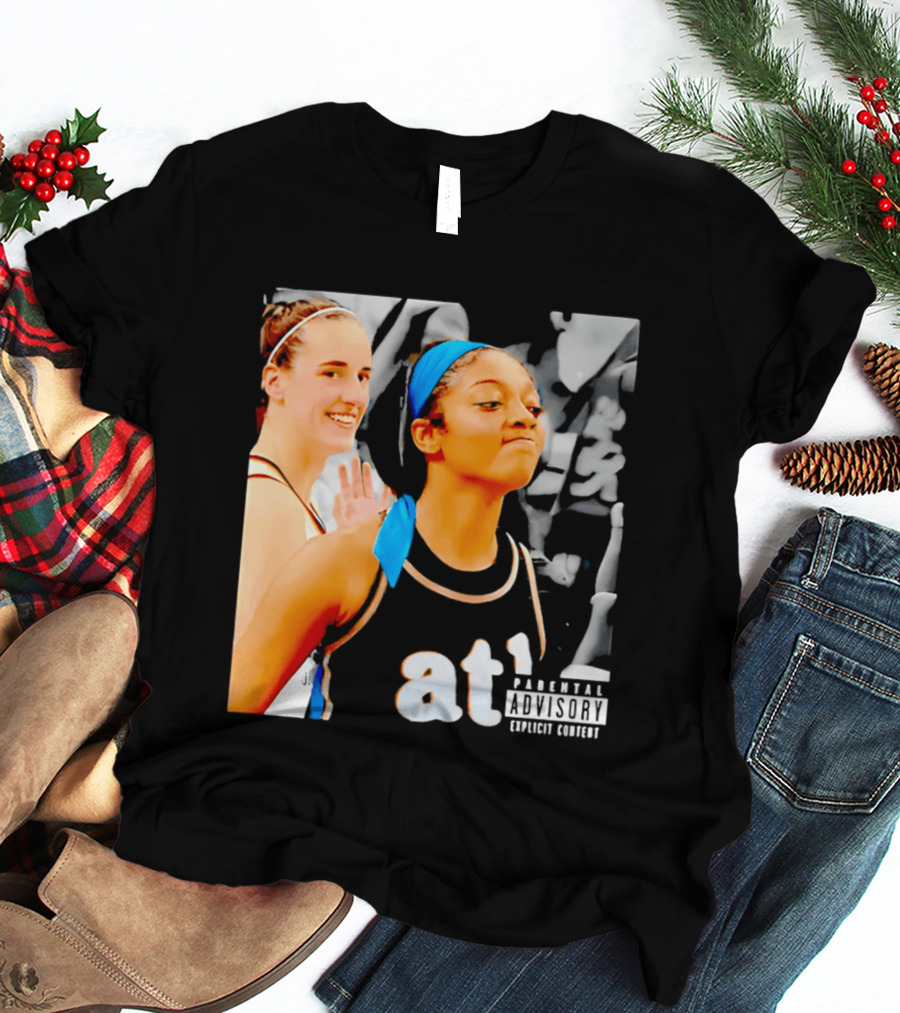 Caitlin Clark Angel Reese Memorable Moment Parental Advisory Explicit Content T-Shirt