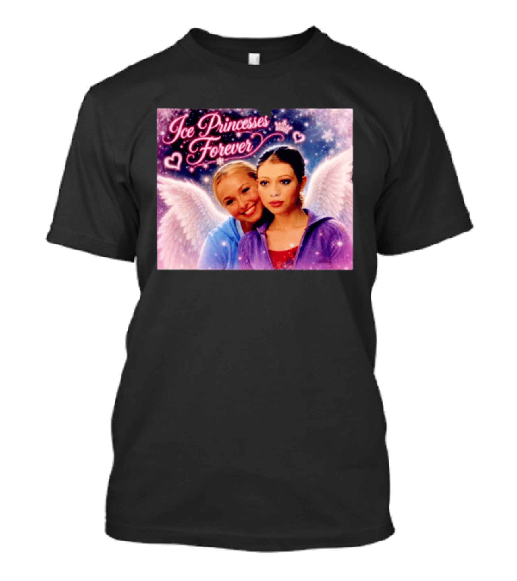 Ice Princesses Forever Hayden Panettiere Michelle Trachtenberg Angel Wings Hearts Snowflakes T-Shirt