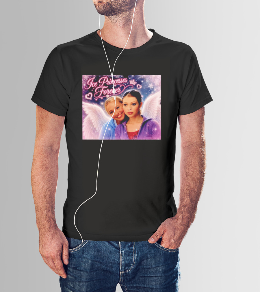 Ice Princesses Forever Hayden Panettiere Michelle Trachtenberg Angel Wings Hearts Snowflakes T-Shirt