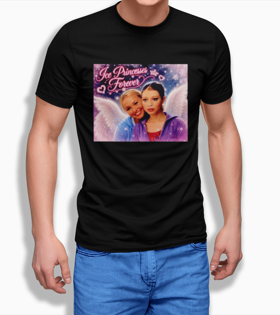 Ice Princesses Forever Hayden Panettiere Michelle Trachtenberg Angel Wings Hearts Snowflakes T-Shirt