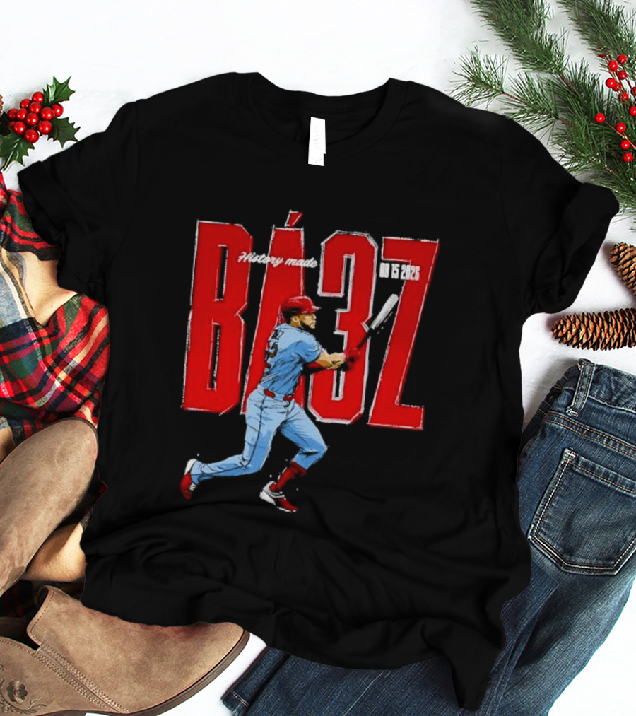 History Made Baez 08 15 2026 Baseball Player Swinging Bat Sketch T-Shirt